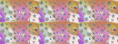 Sevimli çiçek raster deseni. Tarafsız ve pembe renklerde çiçekler. Renkli Bahar Teması eskiz kalıbı. Düz Çiçek Elementleri Tasarımı.