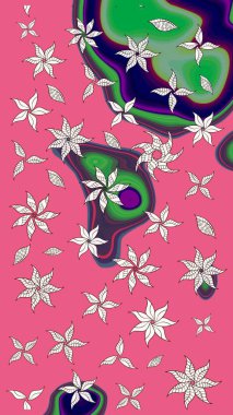 Fantezi çiçekli eskiz deseni, doğal duvar kağıdı, çiçek desenli kıvrım çizimi. Paisley el çizimi elementler. Ev dekoru.