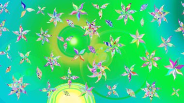 Renkli Yaz Temalı eskiz kalıbı. Güzel kumaş deseni. Düz Çiçek Elementleri Tasarımı. Raster illüstrasyonunda çiçek deseni çizimi.