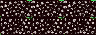 Şirin çiçekli eskiz deseni ve siyah renkli yapraklar, suluboya çiçek deseni, duvar kağıdı, kart veya kumaş için fayanslı. Raster illüstrasyonu.