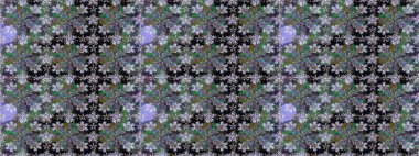 Raster düz çiçekleri pürüzsüz desen. Yeşil renkli çiçekler. Tasarım hediye paketi, tebrik kartları, posterler ve afiş tasarımı.