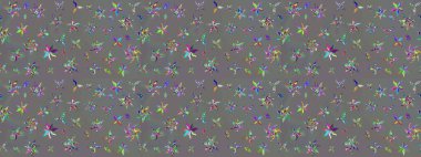 Gri renkli çiçek desenli çizimler, el yapımı papatyalar, papatyalar. Tekrar eden çiçek arkaplanı, zarif gri çiçek duvar kağıdı.