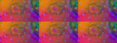 Çiçekli karalama şeklinde Raster çiçek deseni. Kahverengi renkli çiçekler. Nazik, sevimli çiçek arkaplanı..