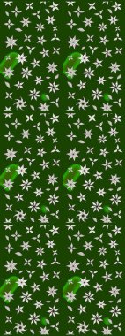 Retro tekstil tasarım koleksiyonu. Yeşil ve nötr yeşil ve nötr. El çizimi çiçek unsurları olan soyut çizim raster deseni. 1950-1960 motifleri. Çiçekli ipek eşarp..