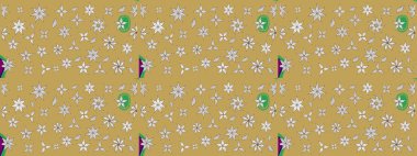 Sarı ve nötr renklerde çiçekler. Raster illüstrasyonu. Çiçek süslemeli çizim deseni.