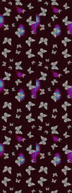 Kelebeklerle dolu yaz arkaplanı kahverengi ve gri renkler. Basit Kadınsı Kart, Davetiye, Yazdırma Kalıbı. Güzel Kelebek Siluetleriyle Moda Dekorasyonu. Güveli Raster Arkaplanı.