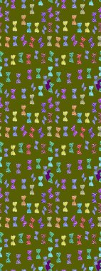 Raster Kelebekleri deseni. Soyut eskiz arka planı. Güzel bir kumaş tasarımı. Yeşil ve nötr renkler üzerine resim.