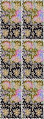 Gri renkli ve altın elementli altın desenli. Barok tarzında duvar kağıdı tasarımı için kusursuz damaske deseni arkaplanı. Süslü raster dekorasyonu.