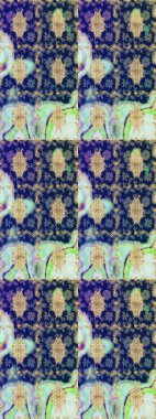 Barok tarzında eskiz oryantal süsü. Geleneksel altın sarısı desenli mavi renkli ve altın elementli.