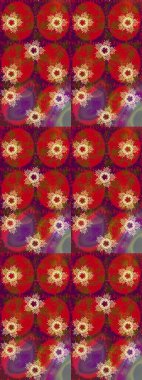 Kırmızı ve mor renklerin çizimi. Basit bir kar tanesi. Kışın sembolü, mutlu noeller, mutlu yeni yıl kutlaması Raster illüstrasyonu. Soyut duvar kağıdı, ambalaj dekorasyonu.