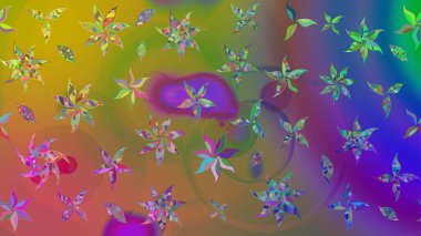 Çiçekli çiçek deseni, suluboya. Küçük çiçekte güzel bir çiçek deseni var. Raster deseni.