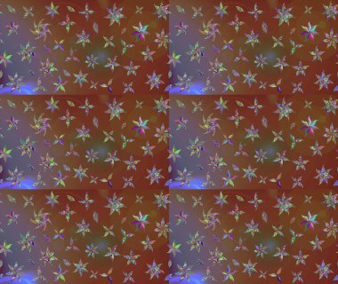 Kahverengi renklerde bahar çiçekleri. Raster illüstrasyonu. Yaprak ve çiçeklerin suluboya resmi, kahverengi renklerdeki çizim deseni.