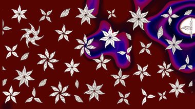 Renkli Bahar Teması eskiz kalıbı. Raster illüstrasyonu. Düz Çiçek Elementleri Tasarımı. Güzel kumaş deseni. Asya tekstil tarzında. Çiçek desenini çiz.