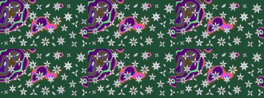 Tekstil için figür. Davetiye ve kartpostal tasarımı için dekoratif çiçek unsurları. Yapraklı çizim şekli. Şirin, zarif çiçekler Raster illüstrasyonu. Poster veya kapak için arkaplan.