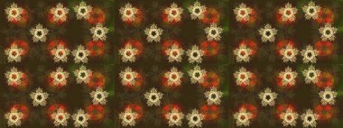 Renkli arka planda izole tatlı kar taneleri. Yuvarlak raster kar tanesi. Soyut kış kahverengi ve gri süslemeleri. Güzel kar tanesi. Raster illüstrasyonu.