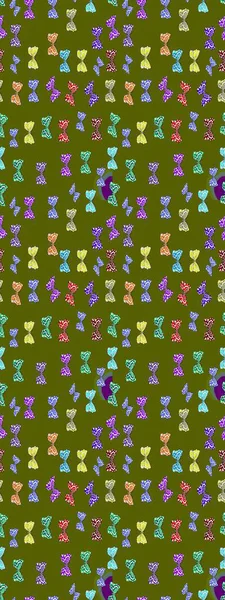 Raster Kelebekleri deseni. Soyut eskiz arka planı. Güzel bir kumaş tasarımı. Yeşil ve nötr renkler üzerine resim.