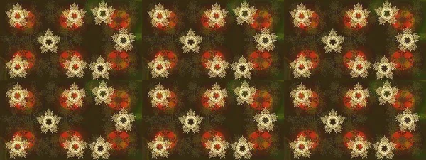 Renkli arka planda izole tatlı kar taneleri. Yuvarlak raster kar tanesi. Soyut kış kahverengi ve gri süslemeleri. Güzel kar tanesi. Raster illüstrasyonu.