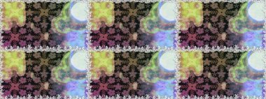 Kusursuz bir geçmişi var. Raster illüstrasyonu. Miles Fleur, süslü püslü bir süs. Tomurcukları papatya çiçekleri olan sevimli bir çiçek deseni. Eski usul. Kumaş, tekstil ve duvar kağıdı baskısı için..