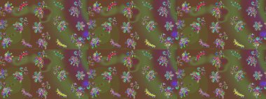 Renkli kar taneleri Raster çizimi. Raster yeşili, kahverengi ve mor kar tanesinden izole edilmiş. Güzel kış süsleri..