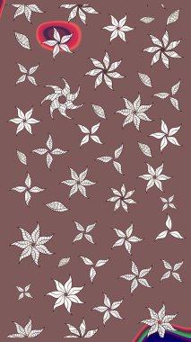 Çiçekli çizim şekli. Düz Çiçek Elementleri Tasarımı. Kahverengi renkli çiçekler. Renkli Bahar Teması çizim şablonu.