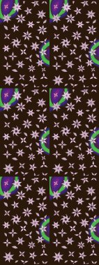 Kahverengi renkli şirin çiçek deseni. Raster Modaya uygun kumaş deseni. Düz Çiçek Elementleri Tasarımı. Renkli Bahar Teması çizim şablonu.