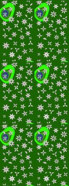 Taslak dekoratif arka plan, çiçek mandala. Yeşil renklerde. Çiçek. Raster illüstrasyonu.