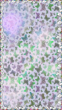 Tekstil, duvar kâğıtları, web sayfası arkaplanları ve yüzey dokuları için mükemmel. Tropikal temalı kelebek deseni. Raster illüstrasyonu. Tarafsız ve gri renklerde sevimli kelebek deseni.