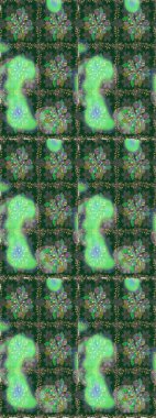 Raster illüstrasyonu. Renkli Bahar Temalı Kusursuz Arkaplan. Düz Çiçek Elementleri Tasarımı. Kusursuz desenli, modaya uygun kumaş deseni. Şirin çiçek elementleri..