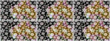 Tarafsız ve kahverengi renklerde yaz çiçekleri. Çiçekli karalama şeklinde Raster çiçek deseni. Raster illüstrasyonu.