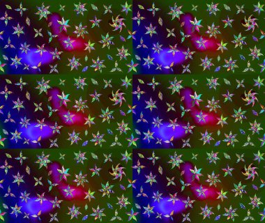 Yumuşak, yaz çiçekli arka plan. Yeşil renkli çiçekler. Raster çiçek desenli ve çiçekli..