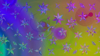 Renkli Bahar Teması eskiz kalıbı. Düz Çiçek Elementleri Tasarımı. Sevimli çiçek raster deseni. Mor renkte çiçekler.