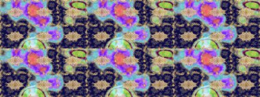 Raster illüstrasyonu. Klasik çiçek dokusu. Kraliyet retro 'su mavi renkte. Altın şablon. Kart, duvar kağıdı, ambalaj ve tekstil için klasik tasarım. Çizim kalıbı altın elementler.