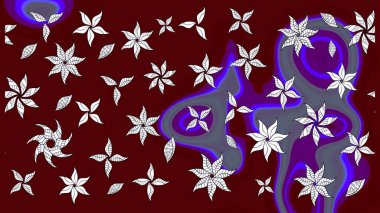 Raster illüstrasyonu. Kırmızı renkte güzel bir tekstil. Suluboya çiçekli çiçek deseni.