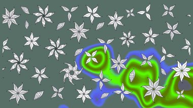 Tarafsız renklerde parlak çiçekli halı eşkali..