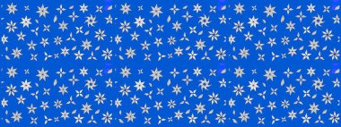 Çiçekli karalama şeklinde Raster çiçek deseni. Mavi renkli çiçekler. Nazikçe, güzel çiçek arkaplanı..