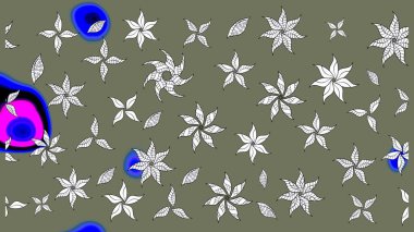 Botanik çizim kalıbı. Organik elementler. Raster deseni. Suluboya etkisi.