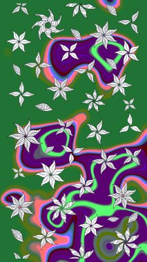 Raster güzel bir çiçek deseni çizmiş. Bahar mevsimi. Tatil havası. Nazik romantik baskı.