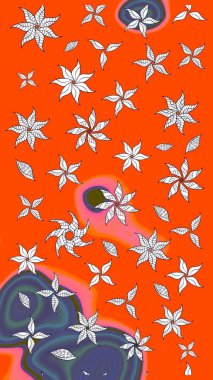 Güzel karalamalı çiçek desenli çizim. Küçük çiçekteki sevimli çiçek deseni. Raster illüstrasyonu. Güzel kumaş deseni.