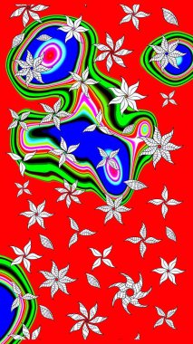 Nazik romantik baskı. Raster güzel bir çiçek deseni çizmiş. Kırmızı ve nötr renklerde çiçekler. Bahar mevsimi. Tatil havası..