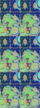 Klasik raster mavisi ve altın desenli çizim. Geleneksel oryantasyon süsü. Klasik vintage arkaplan.