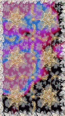 Raster altın desen. Kusursuz kıvırcık saçlar. Doğulu stil, altın elementlerle birlikte gri renklerde altın desenli arabesk yapar..