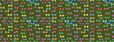 Kelebekli çizim şekli. Kumaş, kağıt, ambalaj kâğıdı ve duvar kağıdı tasarımı için hoş bir arka plan. Yeşil ve nötr.