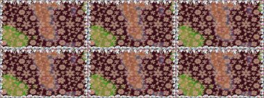 Hediye ambalaj kağıdı, tebrik kartları, posterler ve pankart tasarımı. Kahverengi renkli çiçekler. Raster düz çiçekleri pürüzsüz desen.