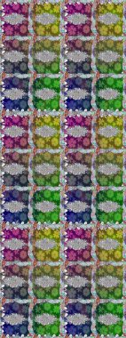 Çiçekli kusursuz retro desen. Düz Çiçek Elementleri Tasarımı. Yeşil renkli çiçekler. Renkli Yaz Temalı Kusursuz Arkaplan.