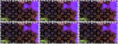 Raster illüstrasyonu. Siyah renkte zarif çiçek buketi suluboya. Düz Çiçek Elementleri Tasarımı. Renkli Bahar Teması Kusursuz Arkaplan.