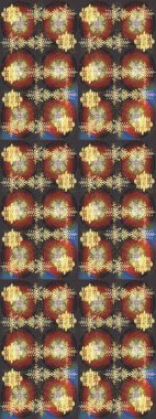 Kahverengi, gri ve sarı renklerdeki kar tanelerinden oluşan kış deseni. Düz yatıyordu. Kış konsepti Raster illüstrasyonu.