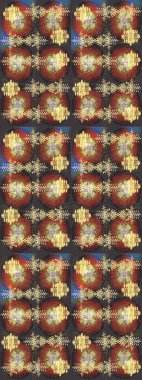 Kahverengi, gri ve sarı renklerdeki kar tanelerinden oluşan kış deseni. Düz yatıyordu. Kış konsepti Raster illüstrasyonu.