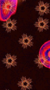 Farklı kar taneleri toplayıcısı, siyah, kahverengi ve kırmızı renklerde kış elementleri. Raster Noel soyut renkli arkaplan ve tatlı kar tanesi.