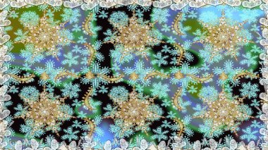 Duvar kâğıdı barok, İspanyol kumaşı. Tarafsız renklerde altın elementler. Şık bir grafik desen. Kusursuz raster arka plan. Çiçek deseni.