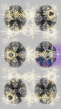 Raster illüstrasyonu. Kar taneleri ve raster arkaplanlı Noel karalaması deseni.